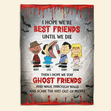 Load image into Gallery viewer, Personalized Halloween Best Friends Ghost Blanket - Custom Names Blanket PopCulturePrints
