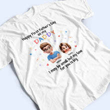 Load image into Gallery viewer, Happy First Father's Day as my DADDY - Personalized Combo T-Shirt & Baby Onesie for Dad and Grandpa T-shirt PopCulturePrints