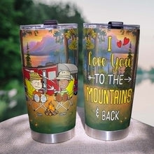 Load image into Gallery viewer, Personalized Camping Couple Tumbler - Love You to the Mountains & Back Tumbler Cup PopCulturePrints