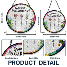 Load image into Gallery viewer, Grandma’s Blooming Garden - Personalized Stained Glass Window Hanging Suncatcher Suncatcher Ornament PopCulturePrints