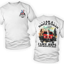 Load image into Gallery viewer, Personalized Jeep Lover and Believer in Jesus T-Shirt Shirts PopCulturePrints