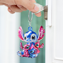 Load image into Gallery viewer, “A Daddys’ Love” - Monster Dad Keychain - Personalized Gifts for Dad Keychains PopCulturePrints