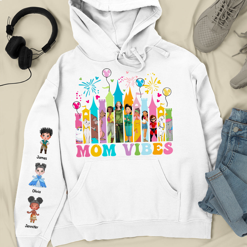 "Celebrate Mom's Vibes with Love!" - Personalized Mom Shirt - Gift for Moms, Grandmas & More AOP Products PopCulturePrints