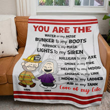 Load image into Gallery viewer, Personalized Firefighter Couple Blanket - Unique Gift for Firefighter Lovers Blanket PopCulturePrints