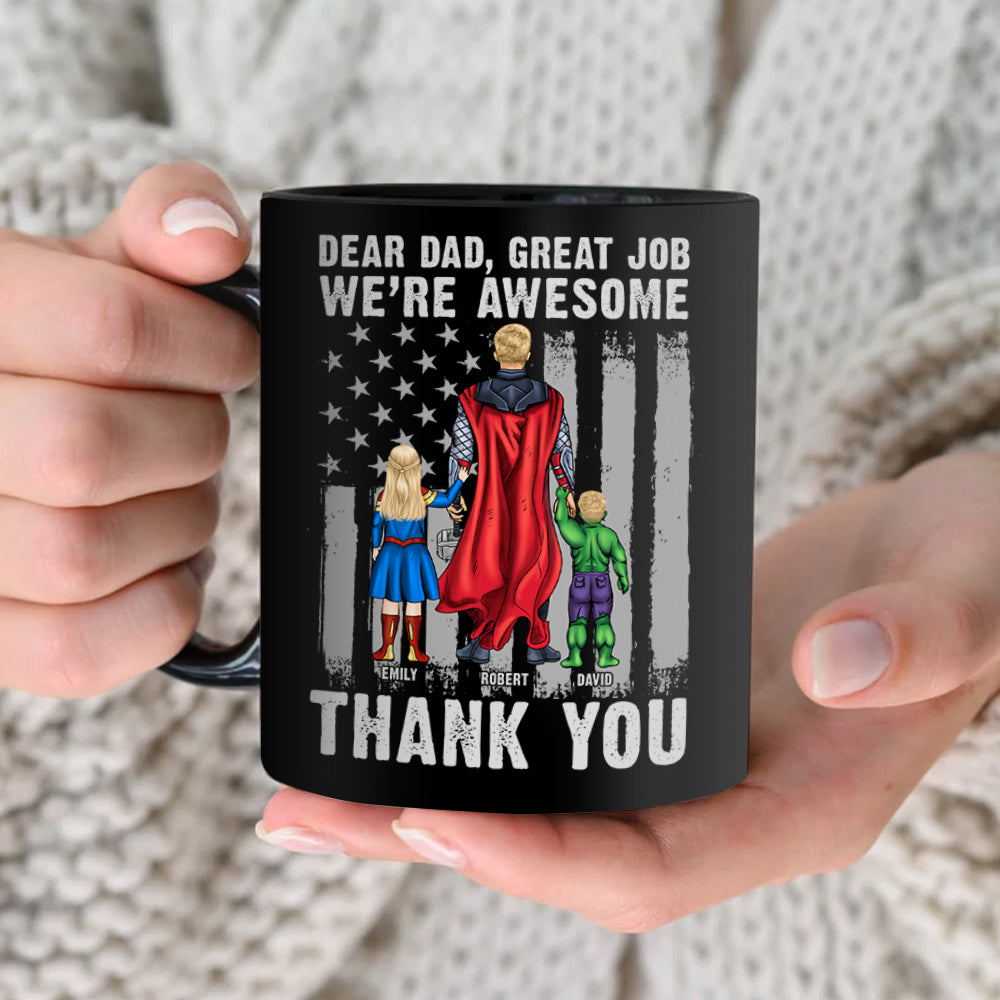 Personalized Superhero Father's Day Mug Coffee Mug PopCulturePrints