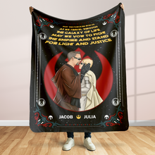 Load image into Gallery viewer, Personalized Galaxy Adventure Couple Blanket - Custom Valentine's Day Gifts Blanket PopCulturePrints