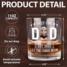 Load image into Gallery viewer, "Cheers to First-Time Dads!" - Personalized Whiskey Glass for New Dads Whiskey Glass PopCulturePrints