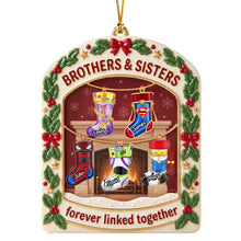 Load image into Gallery viewer, Forever Linked Together: Personalized Brothers and Sisters Christmas Stockings Acrylic Ornament - Unique Gift for Family