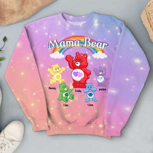 Load image into Gallery viewer, Custom Mama Bear T-Shirt with Kids' Names AOP Products PopCulturePrints
