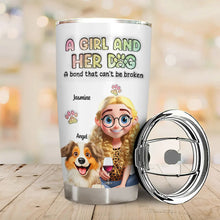 Load image into Gallery viewer, "A Girl And Her Dogs - A bond that can't be broken" - Personalized 3D Inflated Effect Tumbler - Gift for Dog Lovers, Moms, and Grandmas Tumbler PopCulturePrints