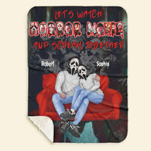 Load image into Gallery viewer, Custom Horror Movie Blanket for Couples - Personalized Valentine's Day Gifts Blanket PopCulturePrints