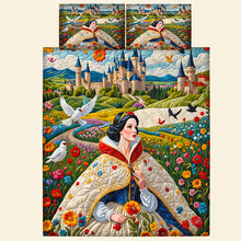 Load image into Gallery viewer, Fantasy Princess Quilt Bed Set - Dreamy Snow White Design Blanket PopCulturePrints