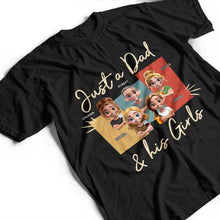 Load image into Gallery viewer, Just A Dad And His Girl 3D Effect - Personalized T-Shirt for Dads and Grandpas T-shirt PopCulturePrints