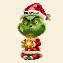 Load image into Gallery viewer, “Make Christmas Merry!” Personalized Grinch Acrylic Tree Topper - Custom Gift for Families, Friends, and Loved Ones Ornament PopCulturePrints