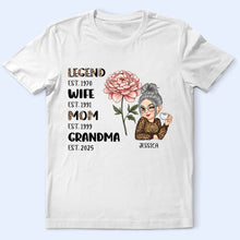 Load image into Gallery viewer, Legend Wife Mom Grandma Birth Month Flower - Personalized T Shirt T-shirt PopCulturePrints