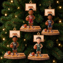 Load image into Gallery viewer, Just a Boy Who Loves Basketball - Personalized Christmas Ornament