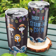 Load image into Gallery viewer, Personalized Straw Hat Crew Tumbler for Dad - Custom Names | Valentine's Day Gifts Tumbler Cup PopCulturePrints