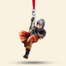 Load image into Gallery viewer, Personalized Firefighter Ornament - Custom Photo Keepsake Ornament PopCulturePrints