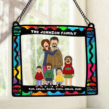 Load image into Gallery viewer, Personalized Cartoon Family Suncatcher Ornament - Custom Gifts for Family Ornament PopCulturePrints