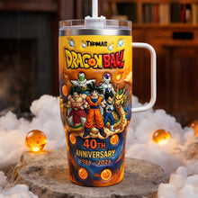 Load image into Gallery viewer, Celebrate Legendary Fighters: 40th Anniversary Dragon Ball Tumbler - Personalized Gift for Fans Tumbler Cup PopCulturePrints
