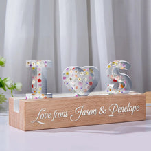 Load image into Gallery viewer, Love from Family - Personalized Floral Letter LED Light for Mom, Grandma & Special Occasions Custom Shaped LED Light PopCulturePrints