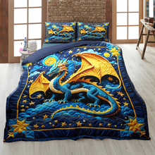 Load image into Gallery viewer, Personalized Fantasy Dragon Quilt Bed Set Blanket PopCulturePrints