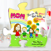 Load image into Gallery viewer, Personalized Acrylic Plaque for Mom with Kids Design Shaped Plaques PopCulturePrints