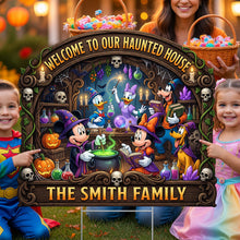 Load image into Gallery viewer, Welcome To Our Haunted Crew - Personalized Yard Sign for Spooky Families