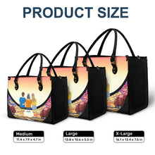 Load image into Gallery viewer, "Grandma and Grandkids, Together on the Moon" - Personalized Leather Bag - A Meaningful Gift for Grandma and Mom Leather Bag PopCulturePrints