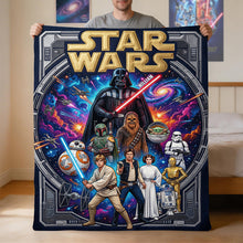Load image into Gallery viewer, “Journey to a Galaxy Far Away” - Epic Space Warrior Blanket - Personalized Gifts for Star Wars Fans Blanket PopCulturePrints