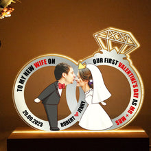 Load image into Gallery viewer, Our First Valentine's Day 3D LED Light - Personalized Gift for Newly Engaged & Newlywed Couples Led Night Light PopCulturePrints