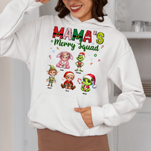 Load image into Gallery viewer, Mama's Merry Squad Personalized Christmas Sweatshirt Shirts PopCulturePrints