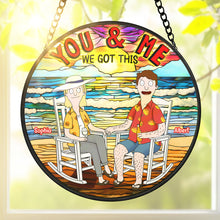 Load image into Gallery viewer, You & Me - Personalized Stained Glass Gift for Couples Ornament PopCulturePrints