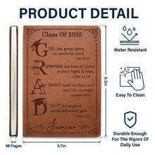Load image into Gallery viewer, God Has Great Plans For You - Personalized Leather Journal - Perfect Graduation Gift for Students Leather Journal PopCulturePrints