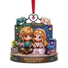 Load image into Gallery viewer, Player 1 & Player 2 Christmas Tree Ornament - Personalized Gift for Gamers
