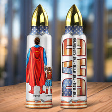 Load image into Gallery viewer, Custom Superhero Dad Bullet Tumbler - Personalized Father's Day Gift Tumbler Cup PopCulturePrints
