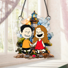 Load image into Gallery viewer, Personalized Couple Suncatcher Ornament - Unique Valentine’s Day Gifts for Pop Culture Lovers Ornament PopCulturePrints