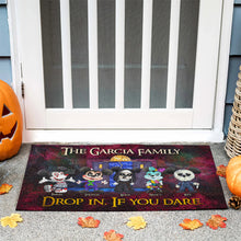 Load image into Gallery viewer, Spooky Family Personalized Doormat - Horror Fan Gift Doormat PopCulturePrints