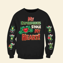 Load image into Gallery viewer, My Experiments Stole My Heart! Personalized Sweatshirt for Grandkids and Grandma AOP Products PopCulturePrints