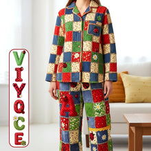 Load image into Gallery viewer, Colorful Ladyburg Patchwork Pajama Set - Personalize for Unique Comfort Pajama Set PopCulturePrints
