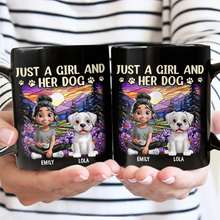 Load image into Gallery viewer, Just A Girl And Her Dog - Personalized Black Mug for Dog Lovers Mug PopCulturePrints