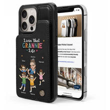 Load image into Gallery viewer, Livin' That Grandma Life - Custom Personalized Leather Flip Wallet Phone Case Leather Flip Wallet Phone Case PopCulturePrints