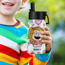Load image into Gallery viewer, Personalized Cartoon Character Water Bottle Tumbler Cup PopCulturePrints