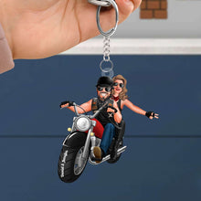 Load image into Gallery viewer, Customizable Biker Couple Keychain - Perfect Gift for Riders Keychains PopCulturePrints