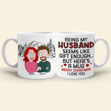 Load image into Gallery viewer, Personalized Christmas Couple Mug - Merry Christmas I Love You Coffee Mug PopCulturePrints