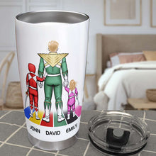 Load image into Gallery viewer, Personalized Super Dad Nutrition Facts Tumbler - Custom Gift for Father's Day Tumbler Cup PopCulturePrints