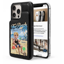 Load image into Gallery viewer, The Beach Is Calling - Personalized Leather Flip Wallet Phone Case Leather Flip Wallet Phone Case PopCulturePrints