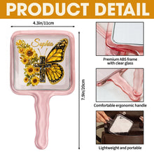 Load image into Gallery viewer, Embrace Your Faith: Butterfly Cross Floral Handheld Mirror - Personalized Gift for Christians Mirror PopCulturePrints