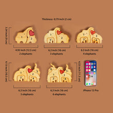 Load image into Gallery viewer, Cherish Family Bonds with Our Personalized Elephant Family Wooden Puzzle Wood Puzzle PopCulturePrints