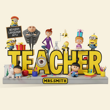 Load image into Gallery viewer, Brighten Your Teacher's Day with This Cute Yellow Character Acrylic Plaque - Personalized Gift for Teachers Shaped Plaques PopCulturePrints